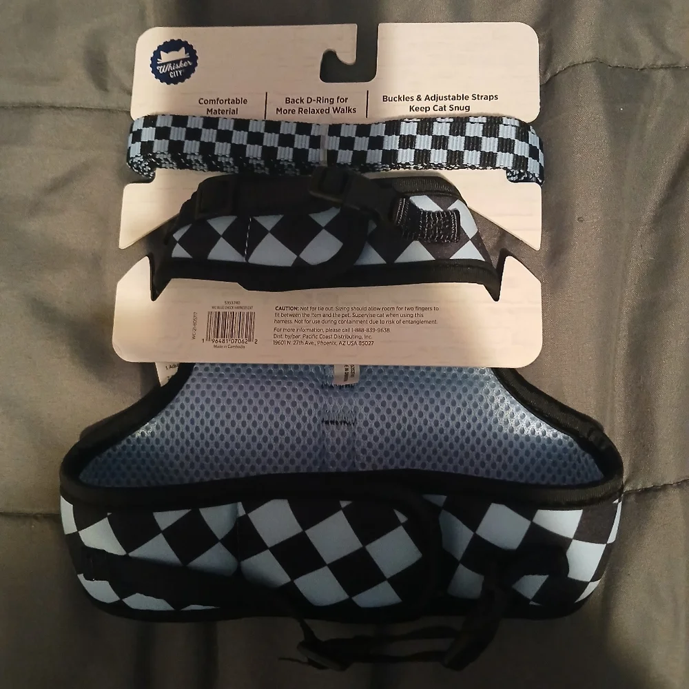 Checkerboard leash vest & harness